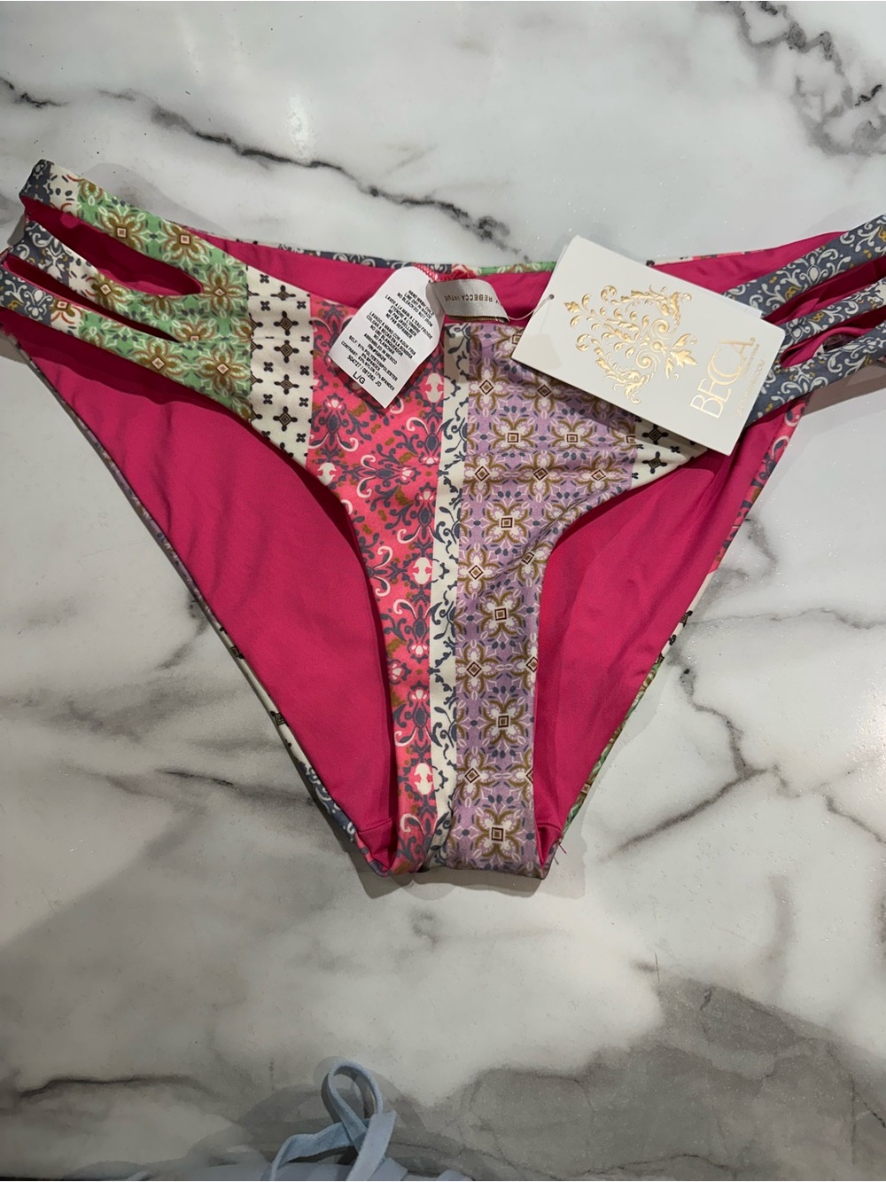 BECCA Women’s Reversible Pink Patterned Swim Bottoms
